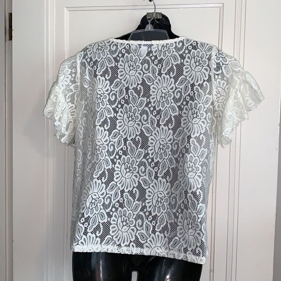 NWOT Libby Edelman ivory lace blouse - Picture 5 of 8